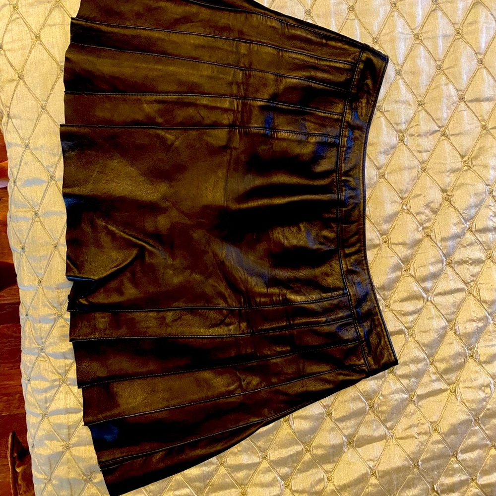 Pleated Leather skirt from Victoria Secret online Size 10. True to see size